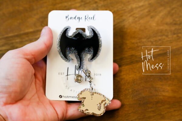 Dragon Badge Reel, Book Nerd Badge Reel, Retractable Badge Reel, Interchangeable Badge Reel, Book Lovers, Booktok, 4th wing