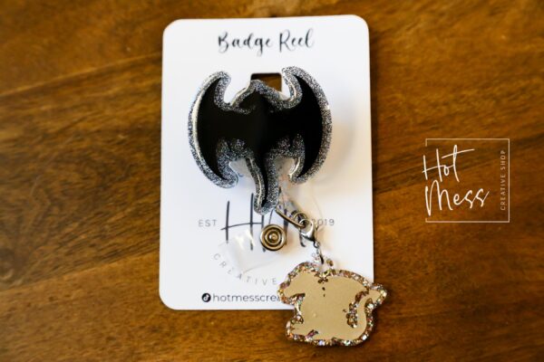 Dragon Badge Reel, Book Nerd Badge Reel, Retractable Badge Reel, Interchangeable Badge Reel, Book Lovers, Booktok, 4th wing
