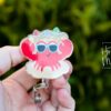 Christmas Crab Badge Reel, Christmas Badge Reel, Retractable ID Holder, Interchangeable, Glitter Badge Reel, beach christmas