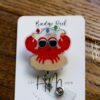 Christmas Crab Badge Reel, Christmas Badge Reel, Retractable ID Holder, Interchangeable, Glitter Badge Reel, beach christmas