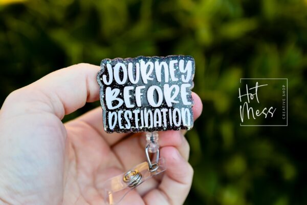 il_fullxfull.6585351575_mprm Journey before Destination Badge Reel, RN ID Holder, Retractable Badge Reel, Nurse Gift, Office ID Holder, Stocking Stuffer