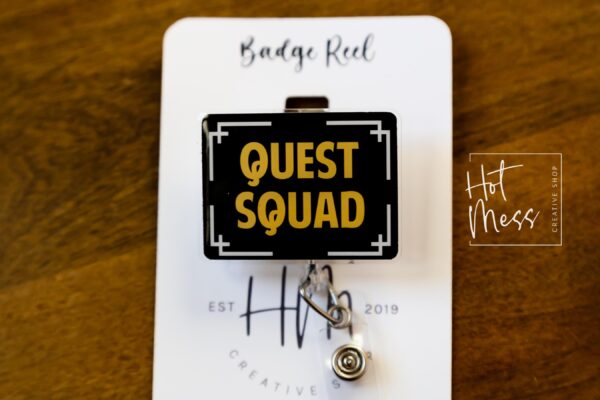 Quest Squad Patch Badge Reel, Book Nerd Badge Reel, Retractable Badge Reel, Interchangeable Badge Reel, Book Lovers, Booktok, 4th wing