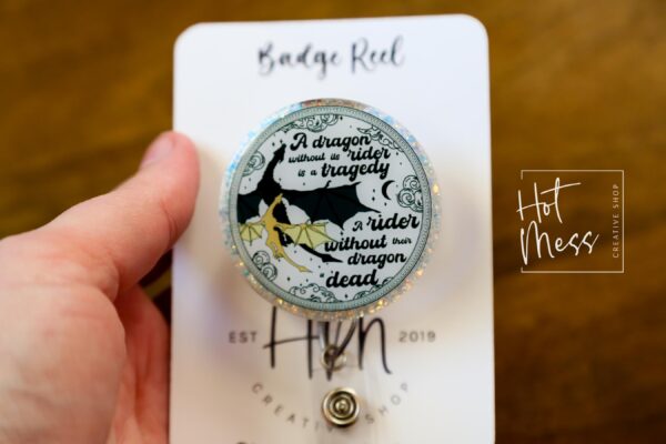 Dragon Rider Badge Reel, Book Nerd Badge Reel, Retractable Badge Reel, Interchangeable Badge Reel, Book Lovers, Booktok, 4th wing