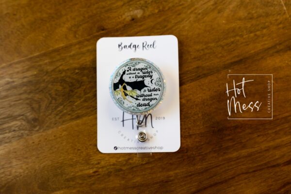 Dragon Rider Badge Reel, Book Nerd Badge Reel, Retractable Badge Reel, Interchangeable Badge Reel, Book Lovers, Booktok, 4th wing