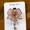 Pink Cheer Bow Badge Reel, Cheer Leading Coach Badge Reel, Badge ID, Stocking Stuffer, work lanyard