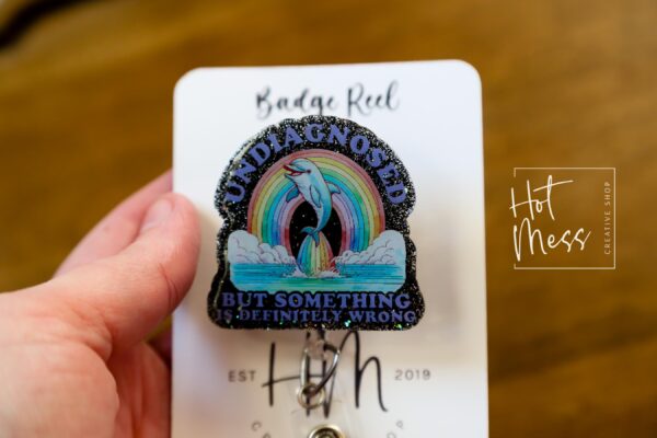 Undiagnosed but something is definitely wrong, Funny Badge reel, RN ID Holder, Retractable Acrylic Badge Reel, Nurse Gift, Night Shift