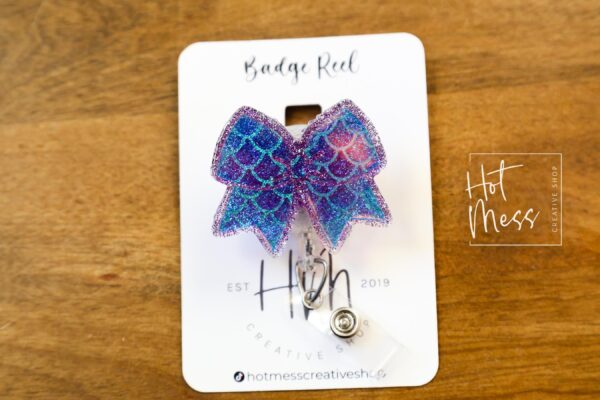 Bow Badge Reel, Mermaid Badge Reel, Cheer Leading Coach Badge Reel, Badge ID, Stocking Stuffer