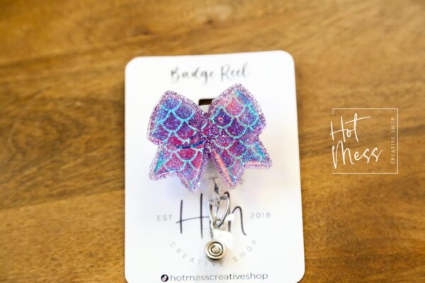 Bow Badge Reel, Mermaid Badge Reel, Cheer Leading Coach Badge Reel, Badge ID, Stocking Stuffer