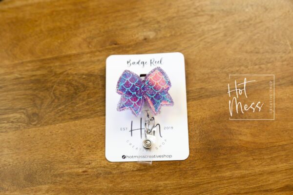 Bow Badge Reel, Mermaid Badge Reel, Cheer Leading Coach Badge Reel, Badge ID, Stocking Stuffer