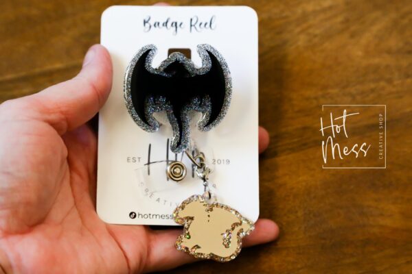 Dragon Badge Reel, Book Nerd Badge Reel, Retractable Badge Reel, Interchangeable Badge Reel, Book Lovers, Booktok, 4th wing