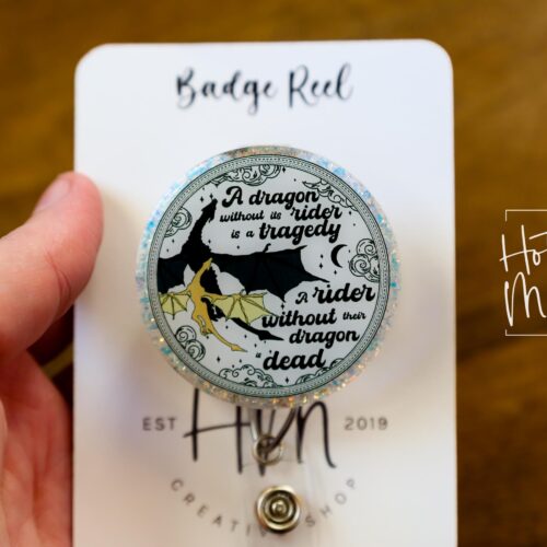 Dragon Rider Badge Reel, Book Nerd Badge Reel, Retractable Badge Reel, Interchangeable Badge Reel, Book Lovers, Booktok, 4th wing