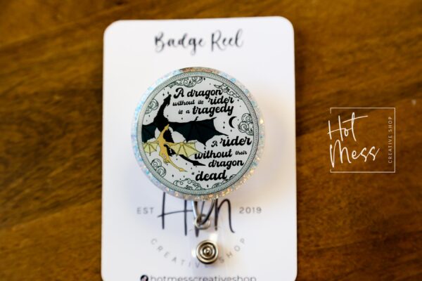 Dragon Rider Badge Reel, Book Nerd Badge Reel, Retractable Badge Reel, Interchangeable Badge Reel, Book Lovers, Booktok, 4th wing