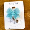 Blue Cheer Bow Badge Reel, Cheer Leading Coach Badge Reel, Badge ID, Stocking Stuffer, work lanyard