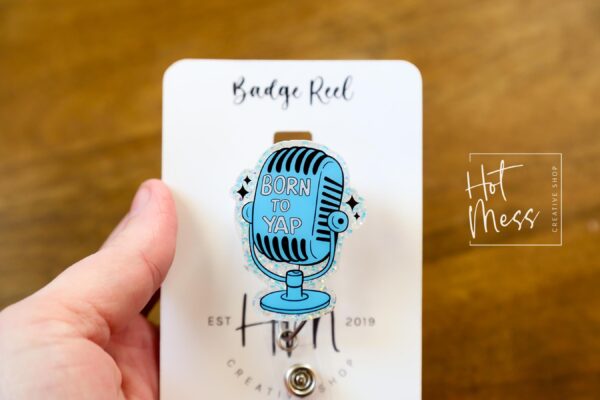 il_fullxfull.6642648693_2mgm Born to Yap Badge Reel, professional yapper, RN id Holder, Retractable Acrylic Badge Reel, Nurse Gift, Funny Badge Reel