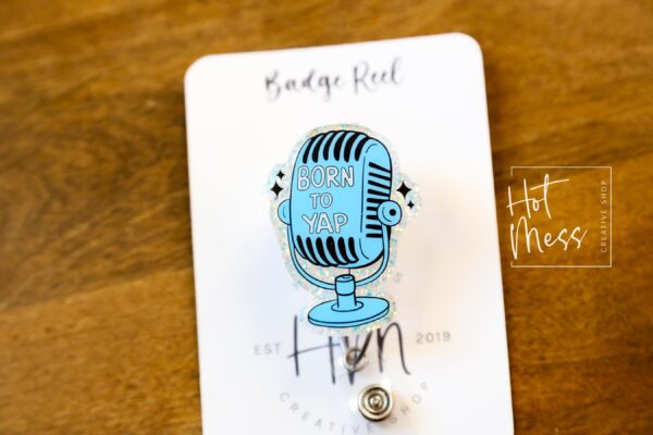 il_fullxfull.6642648697_3aa7 Born to Yap Badge Reel, professional yapper, RN id Holder, Retractable Acrylic Badge Reel, Nurse Gift, Funny Badge Reel