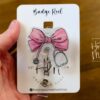Pink Coquette Nurse Bow Badge Reel ID Holder - Cute Work Lanyard Accessory for Healthcare Professionals