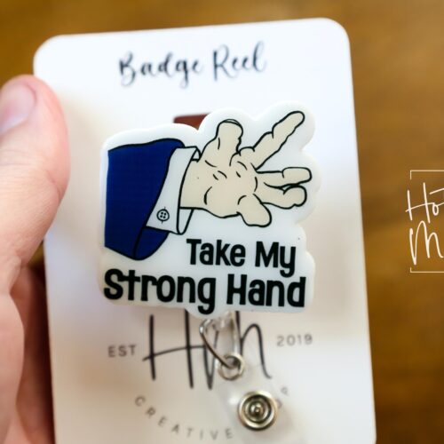 il_fullxfull.6666811417_8ttj Take My Hand Badge Reel NO GLITTER, RN id Holder, Retractable Acrylic Badge Reel, Nurse Gift, Funny Badge Reel