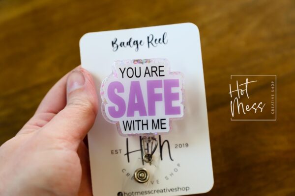 You are Safe with me Badge Reel, No Rainbow, Gay Pride Badge Reel, LGBT Pride Retractable Badge Reel, ID Holder