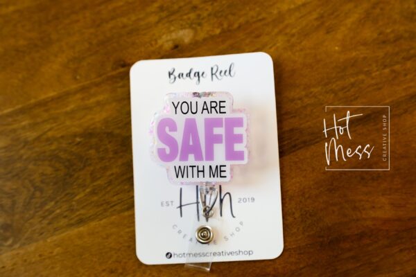 You are Safe with me Badge Reel, No Rainbow, Gay Pride Badge Reel, LGBT Pride Retractable Badge Reel, ID Holder