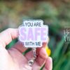You are Safe with me Badge Reel, No Rainbow, Gay Pride Badge Reel, LGBT Pride Retractable Badge Reel, ID Holder