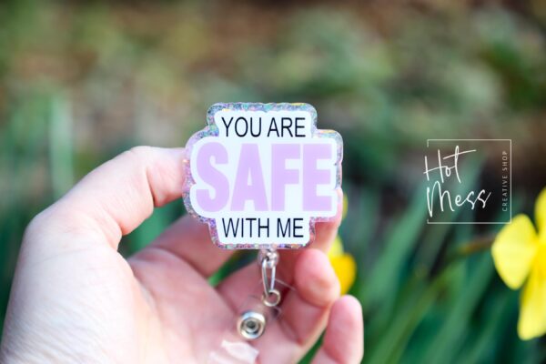 You are Safe with me Badge Reel, No Rainbow, Gay Pride Badge Reel, LGBT Pride Retractable Badge Reel, ID Holder