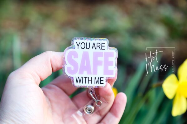 You are Safe with me Badge Reel, No Rainbow, Gay Pride Badge Reel, LGBT Pride Retractable Badge Reel, ID Holder