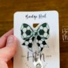 il_fullxfull.6713892152_otrd Soccer Coquette bow Badge Reel, Badge ID, Stocking Stuffer, work lanyard, coquette Soccer, Soccer Mom, Mother's day Gift