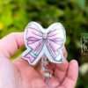 il_fullxfull.6732255214_pg9u Pink Teacher Bow Badge Reel, Badge ID, Stocking Stuffer, work lanyard, coquette Teacher, Teacher Appreciation Gift