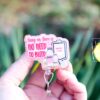 Pink Hang on there is no need to bleed Badge Reel, Funny Badge Reel, Labor and Delivery ID Holder, Retractable Acrylic Badge, Nurse Gift