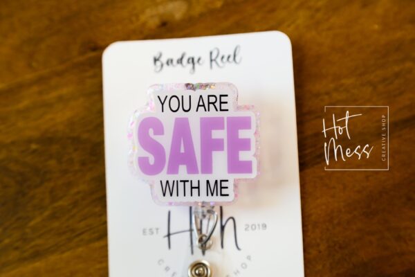 You are Safe with me Badge Reel, No Rainbow, Gay Pride Badge Reel, LGBT Pride Retractable Badge Reel, ID Holder