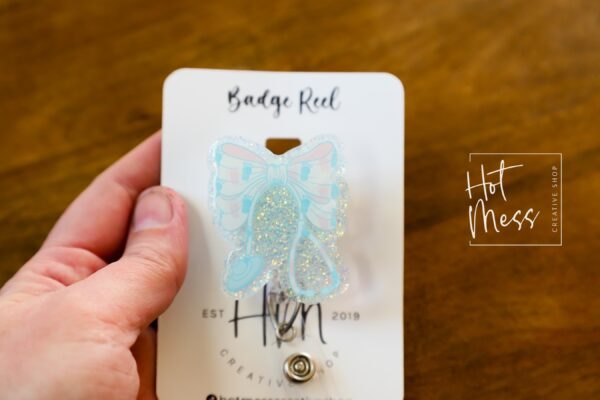 il_fullxfull.6741903195_ljl7 Coquette Labor and Delivery Nurse Bow Badge Reel, Badge ID, NICU Nurse, work lanyard, coquette nurse