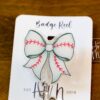 Baseball Coquette bow Badge Reel, Badge ID, Stocking Stuffer, work lanyard, coquette Baseball, Baseball Mom, Mother's day Gift