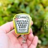 Yellow Mustard Kendrick Funny Badge reel, RN ID Holder, Retractable Acrylic Badge Reel, Nurse Gift, Night Shift, dj mustard