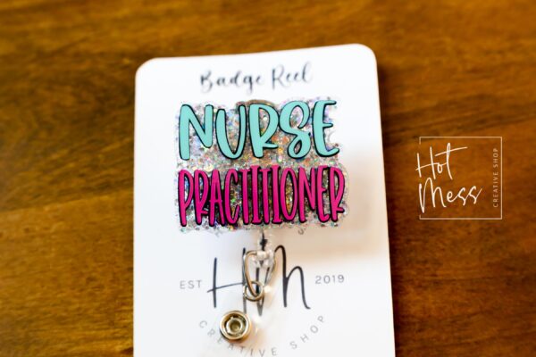 il_fullxfull.6783050374_tn17 Nurse Practitioner Badge Reel, np badge reel, RN ID Holder, Retractable Acrylic Badge Reel, Nurse Gift, Boo Boo Crew