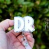 il_fullxfull.6783167456_g5xy Doctor Badge Reel, DR ID Holder, Retractable Acrylic Badge Reel, Funny Badge Reel, Glitter id holder,