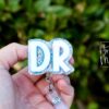 il_fullxfull.6783167458_yo4j Doctor Badge Reel, DR ID Holder, Retractable Acrylic Badge Reel, Funny Badge Reel, Glitter id holder,