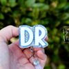 il_fullxfull.6783167480_icue Doctor Badge Reel, DR ID Holder, Retractable Acrylic Badge Reel, Funny Badge Reel, Glitter id holder,