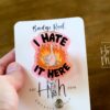 I hate it here badge reel, Interchangeable Badge Reel, Cute badge Reel, Sassy ID Holder, animal badge reel, Badge Holder, Custom Badge Reel