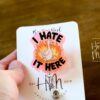 I hate it here badge reel, Interchangeable Badge Reel, Cute badge Reel, Sassy ID Holder, animal badge reel, Badge Holder, Custom Badge Reel