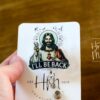 I'll be back Badge Reel, RN id Holder, Jesus Retractable Badge Reel, Nurse Gift, Funny Badge Reel, Glitter id holder, Easter Badge Reel