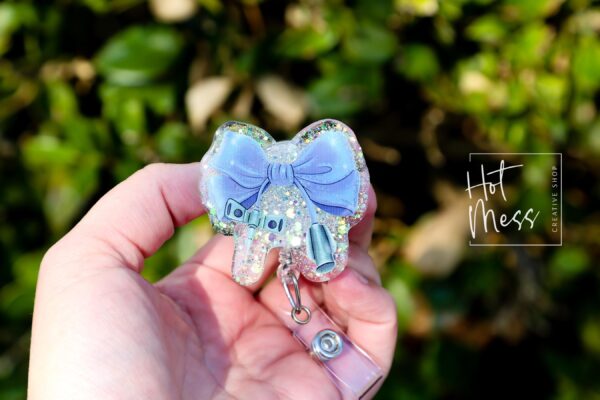 Purple Phlebotomy Bow Badge Reel, Badge ID, Stocking Stuffer, work lanyard, coquette nurse, Custom Badge Reel