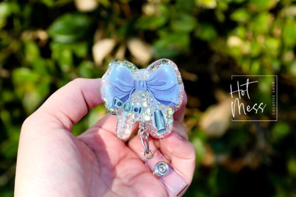 Purple Phlebotomy Bow Badge Reel, Badge ID, Stocking Stuffer, work lanyard, coquette nurse, Custom Badge Reel