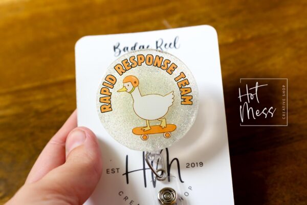 Rapid Response Team, Silly Goose badge reel, Interchangeable Badge Reel, Cute badge Reel, Teacher ID Holder, animal badge reel, Badge Holder