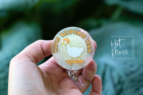 Rapid Response Team, Silly Goose badge reel, Interchangeable Badge Reel, Cute badge Reel, Teacher ID Holder, animal badge reel, Badge Holder