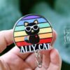 il_fullxfull.6876741530_8z46 Ally Cat Pride Badge Reel – LGBTQ+ Ally Retractable ID Holder with Rainbow Glitter, Cute Cat Badge Clip for Pride Month