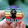 il_fullxfull.6876741534_mlxy Ally Cat Pride Badge Reel – LGBTQ+ Ally Retractable ID Holder with Rainbow Glitter, Cute Cat Badge Clip for Pride Month