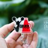Custom Cheerleader Glitter Badge Reel or Pin – Personalized with Name & Team Colors, Cheer Squad Gift, Spirit Wear Accessory