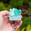 Therapist badge reel, ID Holder, Retractable Acrylic Badge Reel, Mental Health, Therapist ID Holder, School Counselor