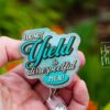 I do not yield to disrespectful men Badge Reel, Feminist Badge Reel, Interchangeable ID holder, cute badge reel, SJW