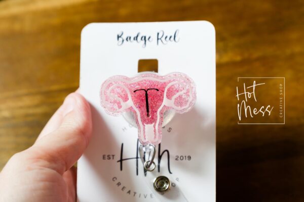 il_fullxfull.6909720842_bw9w 3D Uterus with IUD Badge Reel, Retractable Badge Reel, Interchangeable Badge Reel, Women's Health badge reel